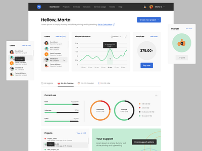 Cloud Management Platform app charts clean cloud figma ui ux webdesign