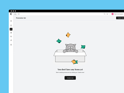 There is nothing here yet cat empty list empty state figma graphic design illustration ui webdesign