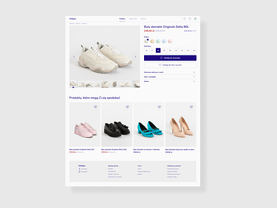 Unique. add to cart blue clean design ecommerce figma grey pastel colors price product details shoes shop ui ux webdesign