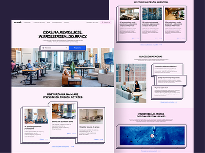 WeWork business desktop figma interior design office pastels pink searching startup ui ux visual language webdesign wework workflow workspace