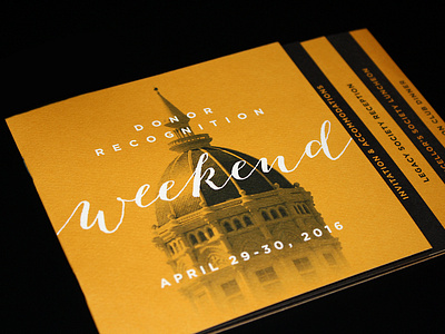 Mizzou Donor Recognition Weekend Invitation event branding print design