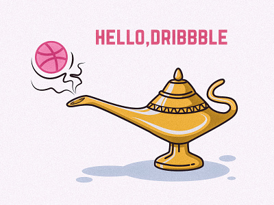 Hello, Dribbble ! aladin dribbble first hello illustration