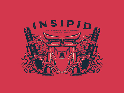 insipid life design graphic illustration insipid japanese japanese culture life logo samurai t shirt