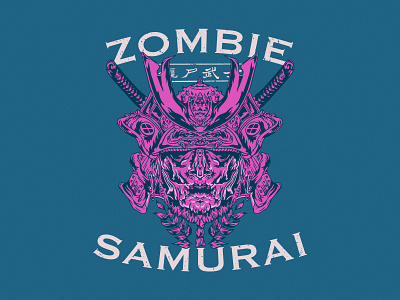 Zombie Samurai illustration japanese culture mascot samurai vector zombies