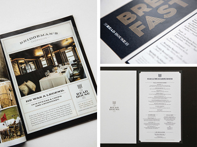 Read House Print advertising design menu print restaurant restaurant branding