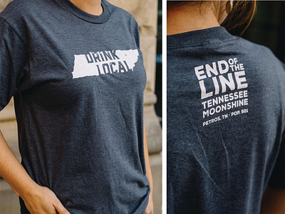 Drink Local. alcohol branding branding design drinklocal moonshine spirits tshirt tshirtdesign