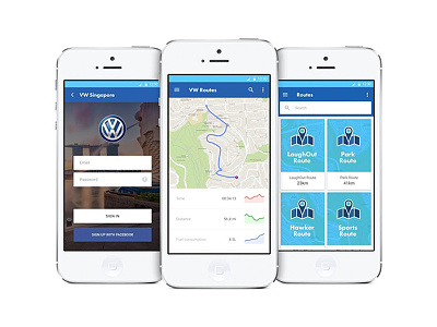 VW Routes app mobile routes singapore ui ux volkswagen