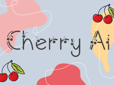 Cherry Ai blossom cake cherry creative cute decorating decorative fancy font food fruit fruits symbol typeface