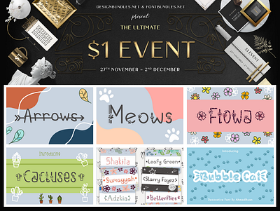 The Ultimate $1 Event black friday blackfriday branding creative cute deals decorative design display font font design logo typeface typography