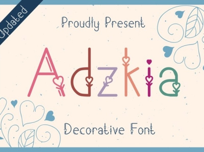 Adzkia Font branding creative decorative design display font heart logo love lovely typeface typography valentine