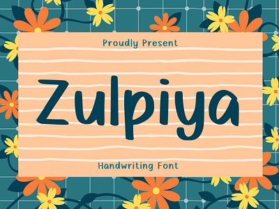 Zulpiya Font branding craft cute design display font handwriting handwritten logo typeface