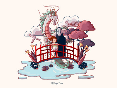 Spirited away digital art digital painting fanart illustration spirited away