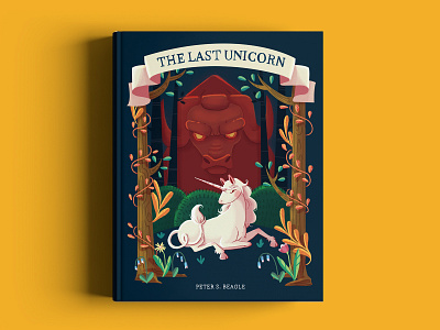 The last unicorn - Book cover book book cover book cover design characters children book digital art digital painting illustration unicorn