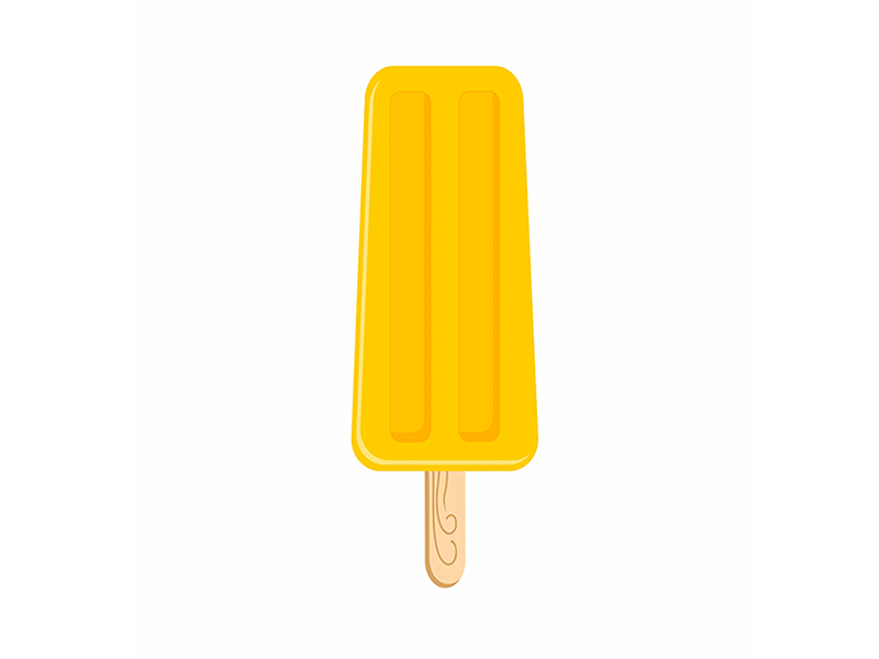 Yellow ice cream on a stick. Several stages. fresh ice cream summer иллюстрация