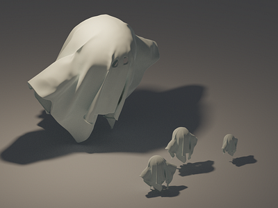 Ghosts Meeting 3d blender character characters game ghost ghosts isometric low poly lowpoly render spooky