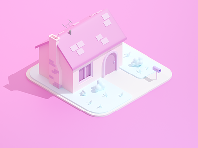 Cartoon House 3d blender building cartoon game house isometric low poly lowpoly render