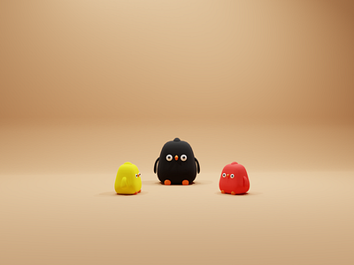 Friendly Birds 3d animals bird birds blender character characters game illustration lowpoly render toys