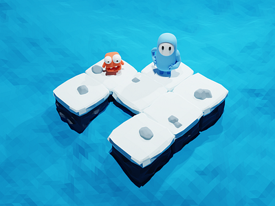 Where are we? 3d b3d blender character characters fallguys game low poly lowpoly ocean render snow tiles winter