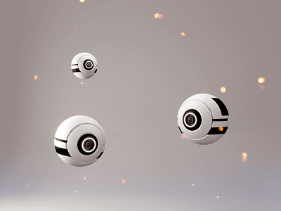 Sci-Fi Sphere Drones 3d b3d blender drone drones illustration render scifi