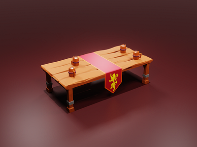 Drinks are on the house of Lannister! 3d b3d beer blender concept fantasy game of thrones lannister lowpoly render table