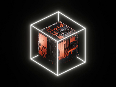 The Cube 3d b3d blender concept cube lowpoly nft nftart nftcommunity render sci fi scifi