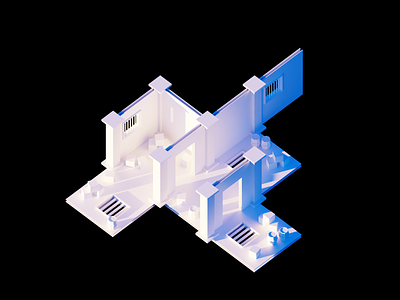 Blockout! 3d b3d blender gamedesign illustration low poly lowpoly modular render unity