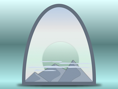 alien mountains alien design gradient illustrator mountain vector