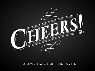 Cheers! invite typography