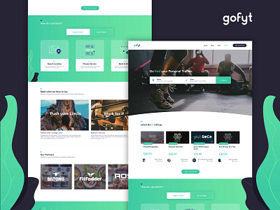 Gofyt Homepage adobe xd gofyt home homepage design search ux design