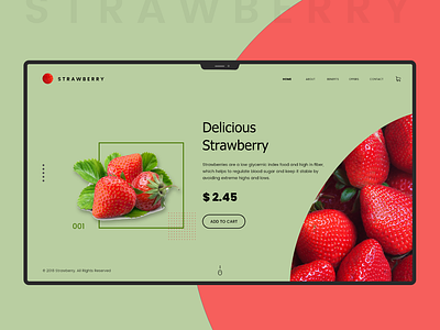 Strawberry Conceptual Design awesome design drinks food free freebie xd fresh fruit fruit illustration fruits latest pink psd red strawberries strawberry web ui design website website design xd
