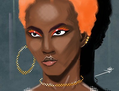 thee shining art black woman digital art make up sketchbook