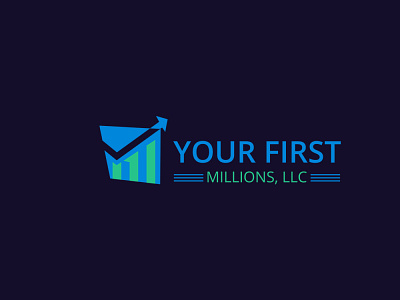 your first millions llc abstract amazon branding design graphic illustration logo minimal typography vector