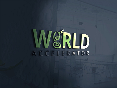 world accelerator abstract branding design flat graphic illustration logo minimal typography vector