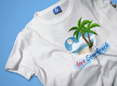 love beach logo abstract branding design graphic illustration logo minimal typography vector