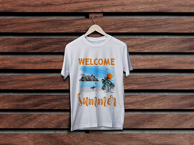 Welcome summer Ti-shirt design abstract branding design graphic illustration summ typography welcome summer ti shirt design