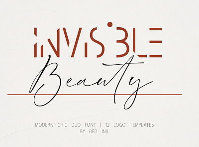 Invisible Beauty. Duo Font. branding creative logo design dribble font font design font duo invisible man letter lettering logo logodesign script font typography