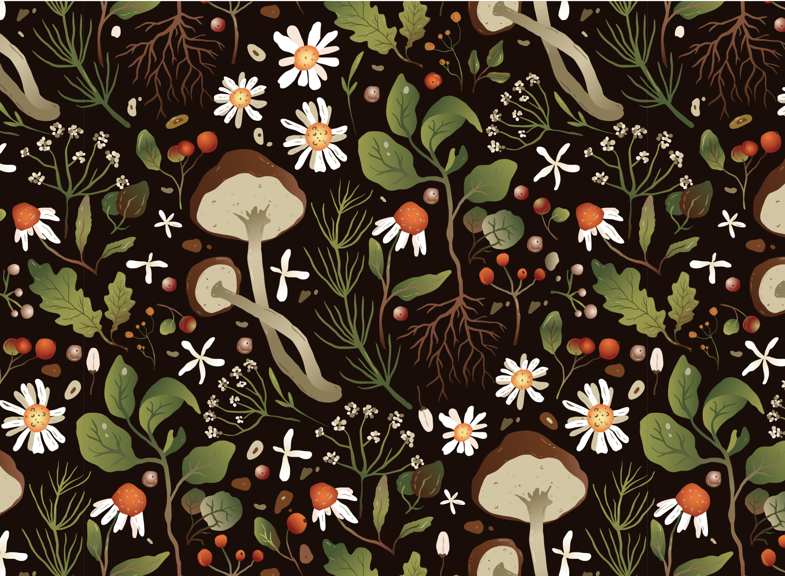 Mushroom pattern. Autumn Vector Illustration. by Irina Trigubova on ...