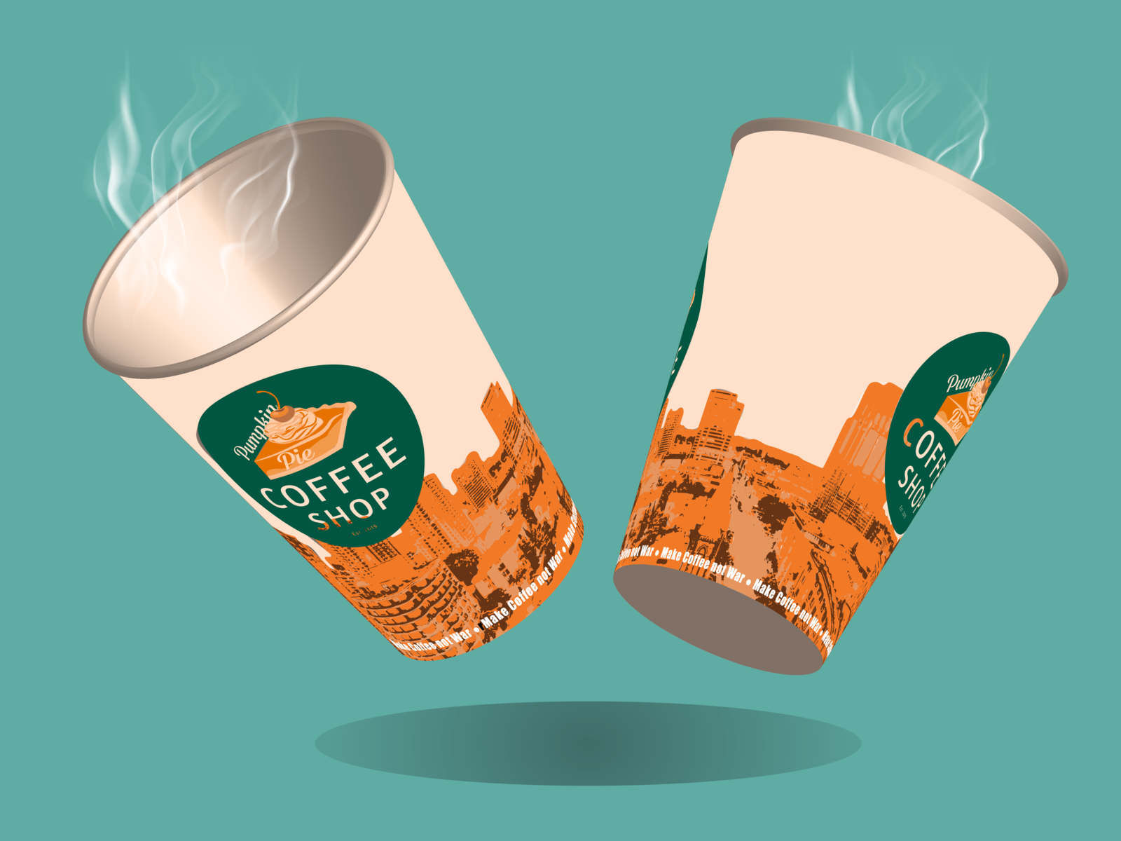 Pumpkin Pie Coffee Shop Coffee Cups by Edwin Tejada on Dribbble
