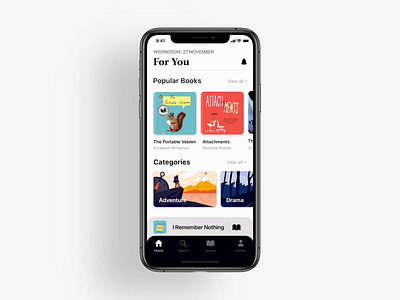 Reading App Design -Librarium amination app books design iphone iphonex mobile mockup read reading typogaphy ui ux