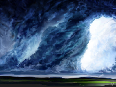 The Wall Cloud conceptual photoshop posters wacom