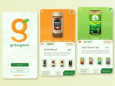 Growganic App Ui and Custom Logo