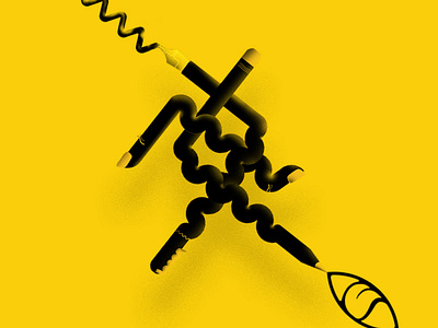 Misfit Services black copywriting design grain illustration illustration art misfits services surreal yellow