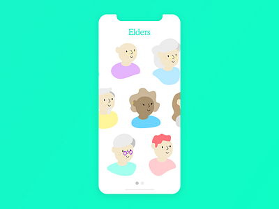 Elders Onboard app branding care elder illustration ui ux volunteer