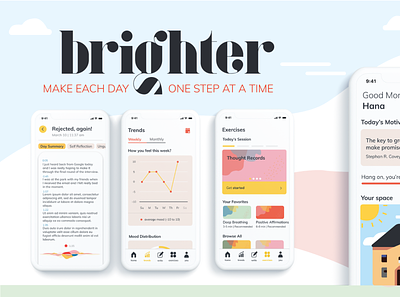 UX Project: brighter app branding logo typography ui ux