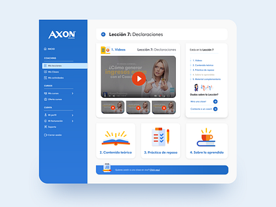 Lesson Axon coaching e learning education learning learning platform lesson lessons platform design ux uxdesign uxui