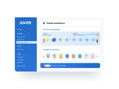 Academic state Axon Training academic achievements career coach coaching education elearning learn learning platform mentions platform design uidesign ux uxdesign uxui