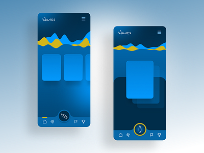UI Interface mobile waves blue cards design figma interface layout mobile mobiledesign ui uimobile ux vector