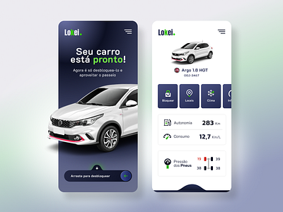 Mobile App UI Locação aplicativo app appmobile car carros design figma locadora locação lokei mobile ui uidesign ux