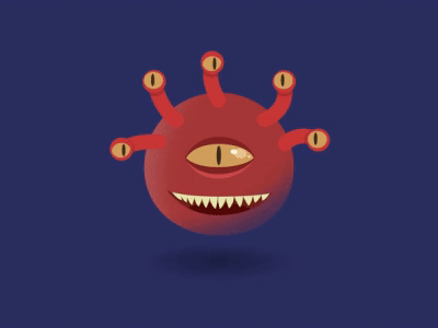 Beholder vector fantasy art cute creature monster dungeonsanddragons animation 2d