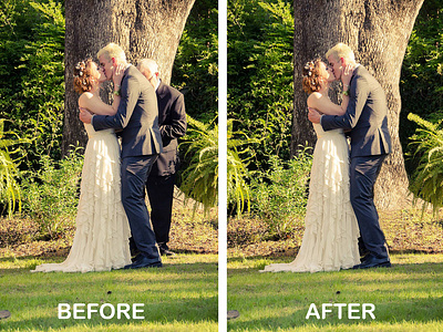 Before After photoshop remove